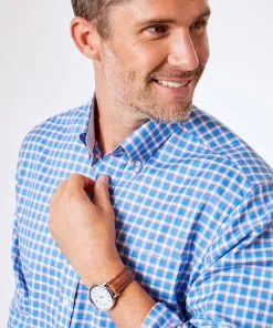 Gazman Easy Care Herringbone Check Shirt - Cornflower -Cheap Accessories Store 3 c66fcf12 addb 4853 bd65 aabfa83deefd