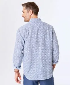 Gazman Linen Blend Leaf Print Shirt - Navy -Cheap Accessories Store 3 cf5a29ff e84d 4d68 afc4 44306fb79cd3