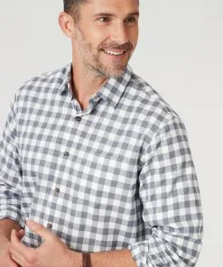 Gazman Brushed Jaspe Twill Check Shirt - Ecru -Cheap Accessories Store 3 d218a18a 1fdb 49d3 ab70 2b44d1e865cb