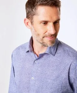 Gazman Casual Leaf Print Shirt - Blue -Cheap Accessories Store 3 d758918e 345f 4032 93a7 728adbfe132b