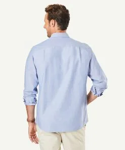Gazman Casual Oxford Long Sleeve Shirt - Marine Blue -Cheap Accessories Store 3 dcd884e8 4ea4 42b9 84db b3b005bac721