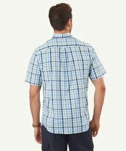 Gazman Easy Care Multi Check Short Sleeve Shirt - Aqua -Cheap Accessories Store 3 e41f9807 6d93 46de a430 a30e407fc9d4