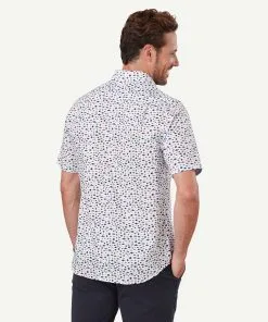 Gazman Fish Print Short Sleeve Shirt - White -Cheap Accessories Store 3 edf80302 ab61 4c8e a67b 12eb2e70f4cd