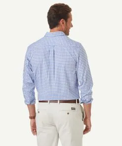 Gazman Easy Care Gingham Check Shirt - Blue -Cheap Accessories Store 3 eecea2f9 7ee0 456e 8eed 978c20dc5c71