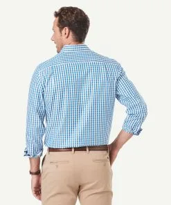 Gazman Wrinkle Free Oxford Gingham Long Sleeve Shirt - Blue -Cheap Accessories Store 3 fe90423f e605 4000 8ae7 84a59f54b260