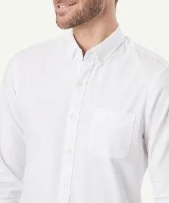 Gazman Tailored Casual Oxford Long Sleeve Shirt - White 12 Gazman Tailored Casual Oxford Long Sleeve Shirt - White -Cheap Accessories Store 4 42782