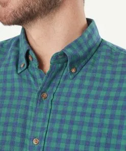 Gazman Casual Double Faced Check Long Sleeve Shirt - Forest -Cheap Accessories Store 4 42806