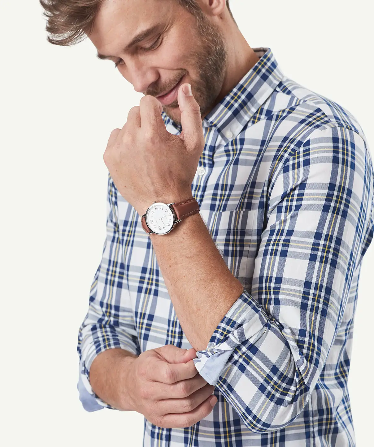 Gazman Tailored Casual Oxford Check Long Sleeve Shirt - Navy 6 Gazman Tailored Casual Oxford Check Long Sleeve Shirt - Navy - Image 4