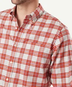 Gazman Brushed Twill Long Sleeve Shirt - Orange -Cheap Accessories Store 4 44503