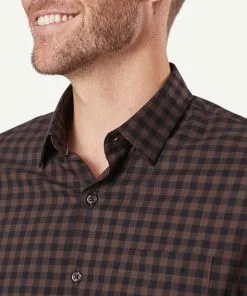 Gazman Tailored Easy Care Herringbone Long Sleeve Shirt - Chocolate 10 Gazman Tailored Easy Care Herringbone Long Sleeve Shirt - Chocolate -Cheap Accessories Store 4 44528