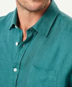 Gazman Pure French Linen Long Sleeve Shirt - Fern -Cheap Accessories Store 4 46114