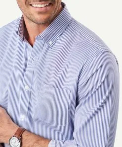 Gazman GAZFLEX Performance Stripe Long Sleeve Shirt - Navy 10 Gazman GAZFLEX Performance Stripe Long Sleeve Shirt - Navy -Cheap Accessories Store 4 46159