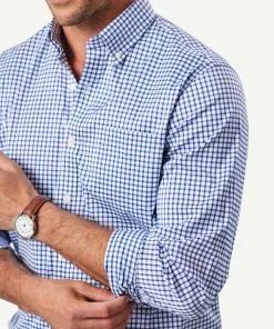 Gazman GAZFLEX Performance Check Long Sleeve Shirt - Navy 10 Gazman GAZFLEX Performance Check Long Sleeve Shirt - Navy -Cheap Accessories Store 4 46164