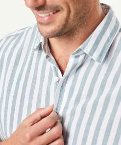 Gazman Casual Bold Melange Stripe Short Sleeve Shirt - Fern 10 Gazman Casual Bold Melange Stripe Short Sleeve Shirt - Fern -Cheap Accessories Store 4 46403