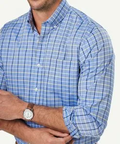 Gazman Easy Care Twill Check Long Sleeve Shirt - Chambray 10 Gazman Easy Care Twill Check Long Sleeve Shirt - Chambray -Cheap Accessories Store 4 46965