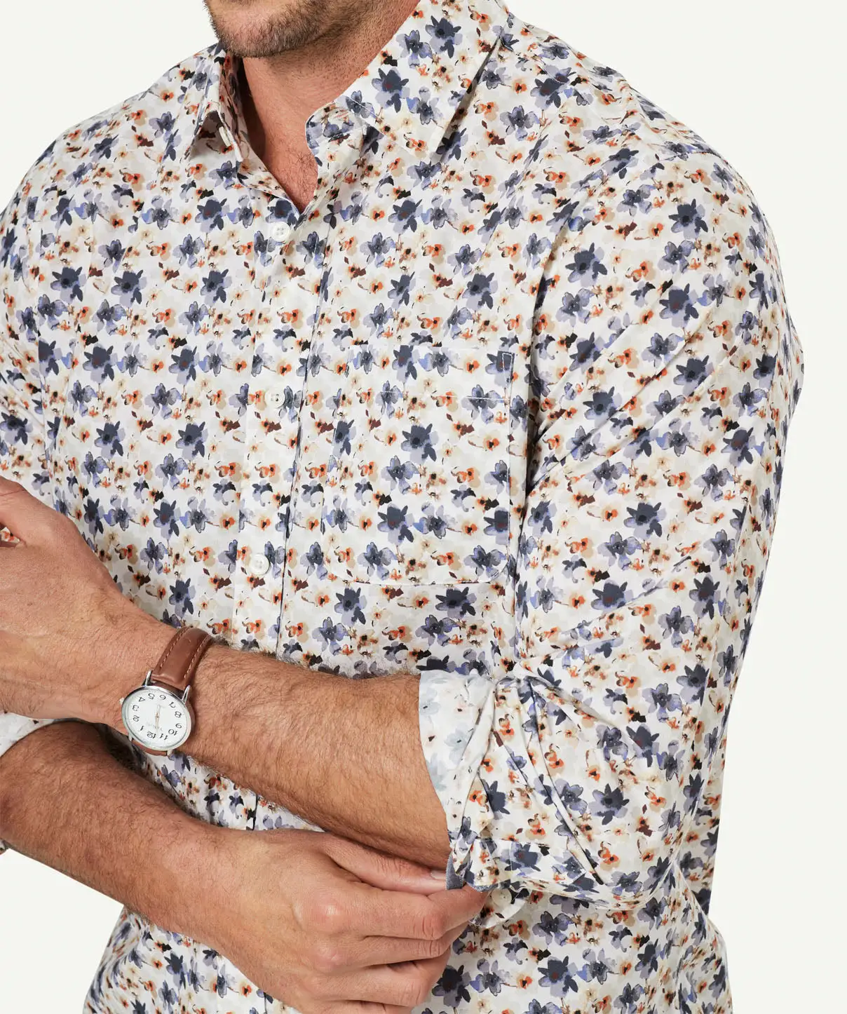 Gazman Casual Floral Print Long Sleeve Shirt - White 6 Gazman Casual Floral Print Long Sleeve Shirt - White - Image 4