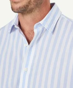 Gazman Casual Bold Melange Stripe Short Sleeve Shirt - Blue 10 Gazman Casual Bold Melange Stripe Short Sleeve Shirt - Blue -Cheap Accessories Store 4 47317