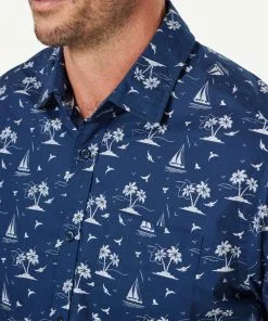 Gazman Casual Island Print Short Sleeve Shirt - Midnight 11 Gazman Casual Island Print Short Sleeve Shirt - Midnight -Cheap Accessories Store 4 47322