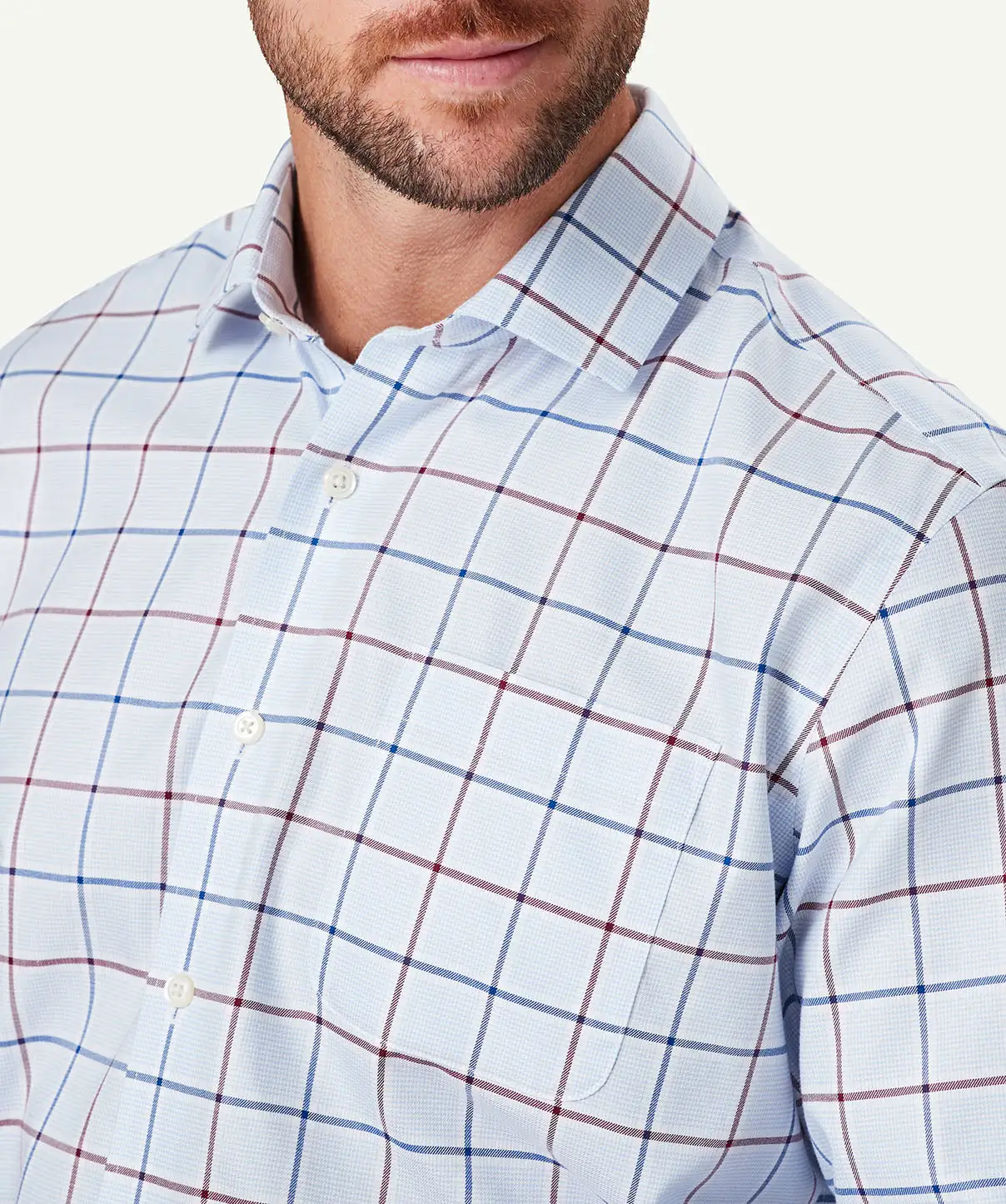 Gazman Non-Iron Twill Check Long Sleeve Shirt - Pale Blue 6 Gazman Non-Iron Twill Check Long Sleeve Shirt - Pale Blue - Image 4