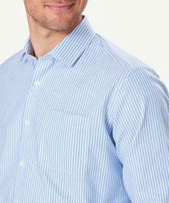 Gazman Non-Iron Twill Stripe Long Sleeve Shirt - Blue 10 Gazman Non-Iron Twill Stripe Long Sleeve Shirt - Blue -Cheap Accessories Store 4 48522