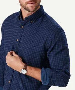 Gazman Casual Double Faced Check Long Sleeve Shirt - Midnight 10 Gazman Casual Double Faced Check Long Sleeve Shirt - Midnight -Cheap Accessories Store 4 48566