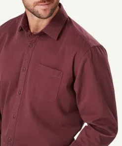 Gazman Authentic Twill Long Sleeve Shirt - Wine 10 Gazman Authentic Twill Long Sleeve Shirt - Wine -Cheap Accessories Store 4 48641