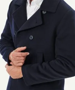 Gazman Richmond Wool Peacoat - Dark Navy -Cheap Accessories Store 4 49708