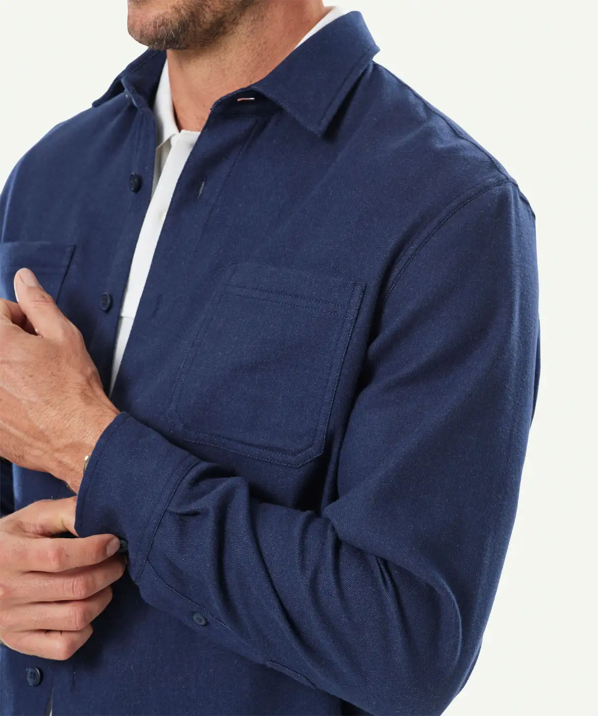 Gazman Brushed Overshirt - Navy 6 Gazman Brushed Overshirt - Navy - Image 4