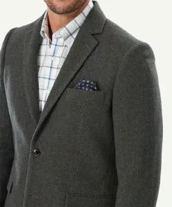 Gazman Wool Blend Herringbone Sports Jacket - Forest -Cheap Accessories Store 4 50047