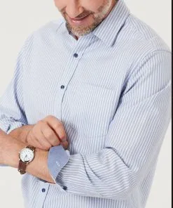 Gazman Easy Care Herringbone Stripe Shirt - Blue 9 Gazman Easy Care Herringbone Stripe Shirt - Blue -Cheap Accessories Store 4 04845356 6f47 45c4 81e6 c70b027b61e8