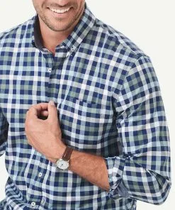 Gazman Tailored Fit Easy Care Twill Check Shirt - Forest -Cheap Accessories Store 4 1129a551 afab 443d 9d14 695f67f55e2b