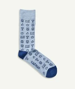 Gazman Non Tight Top Bloke Sock - Blue Marle