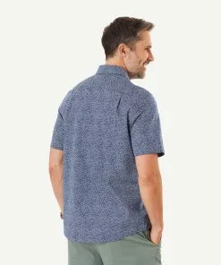 Gazman Wave Print Short Sleeve Shirt - Navy -Cheap Accessories Store 4 148a7010 3d4c 47ba afeb 9e57cd6922a6