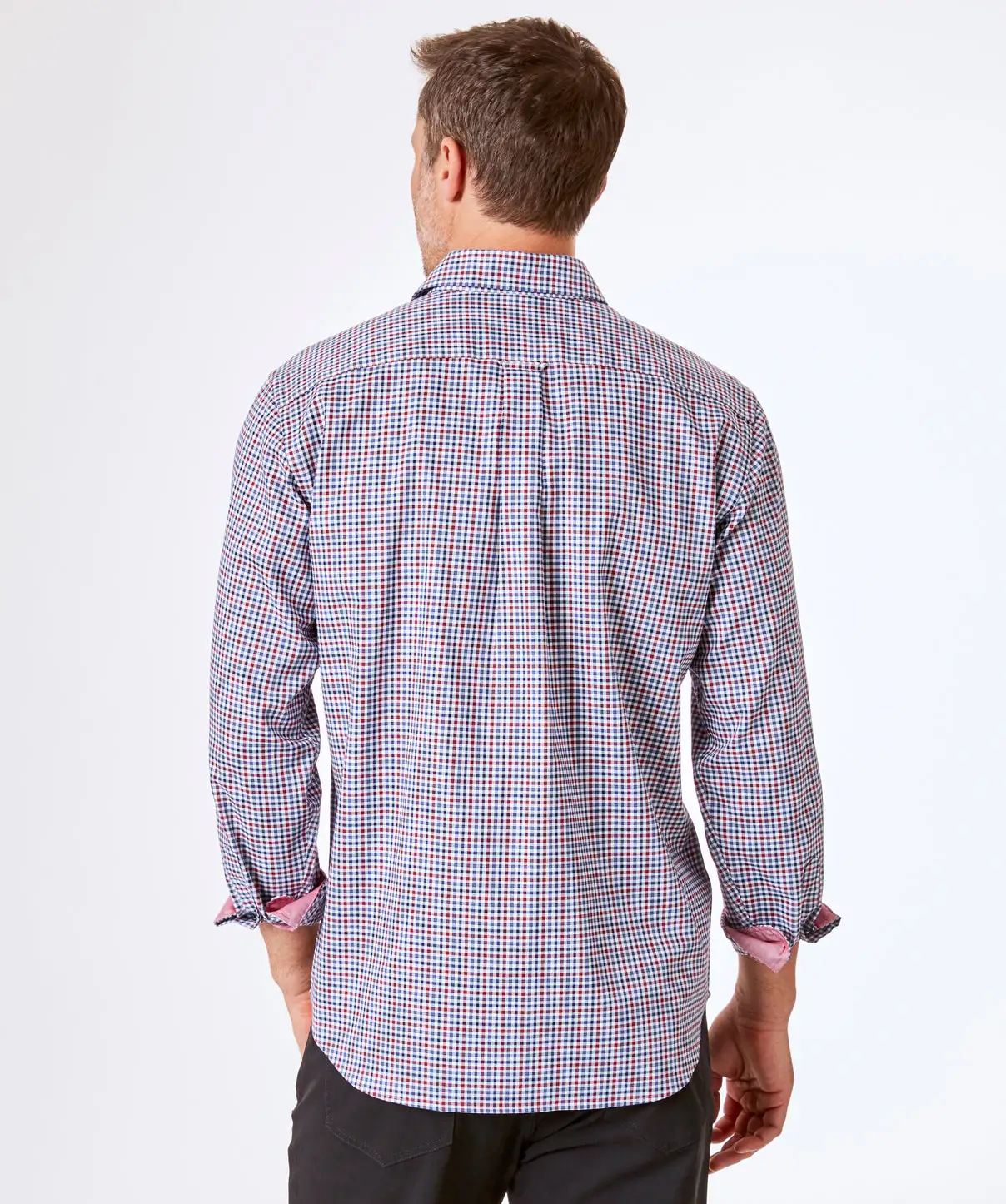 Gazman Easy Care Oxford Check Shirt - Red 6 Gazman Easy Care Oxford Check Shirt - Red - Image 4