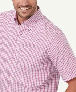 Gazman Easy Care Check Short Sleeve Shirt - Berry -Cheap Accessories Store 4 19b3c7c2 c993 4424 96a1 d66f37462fc9