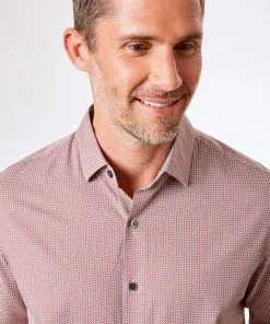 Gazman Smart Square Print Shirt - Brick -Cheap Accessories Store 4 2987b950 cc63 49c4 9d83 ec0fe9a87438