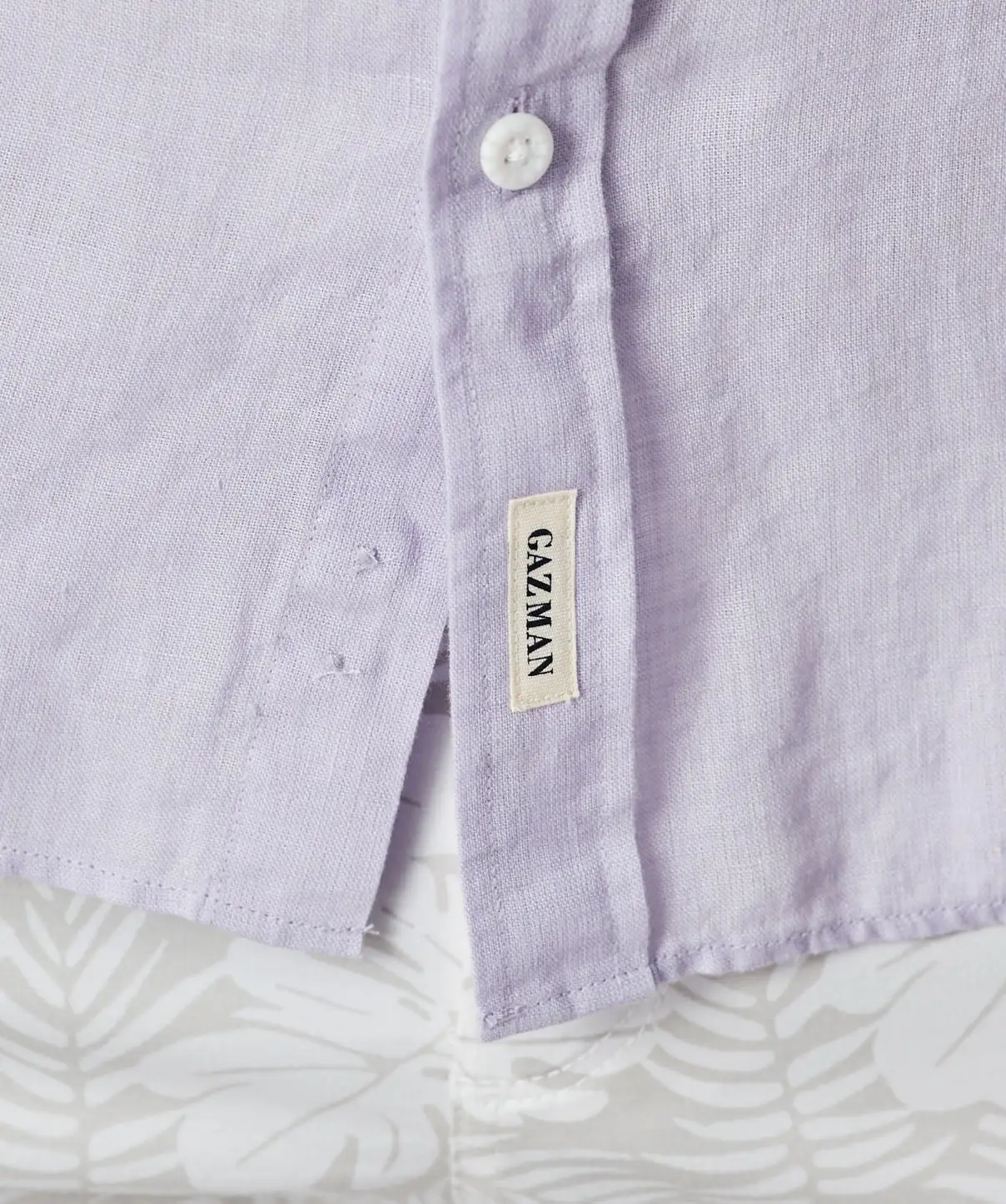 Gazman Linen Plain Long Sleeve Shirt - Lilac 6 Gazman Linen Plain Long Sleeve Shirt - Lilac - Image 4