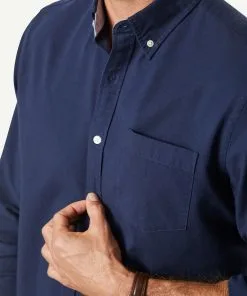 Gazman Casual Oxford Long Sleeve Shirt - Navy -Cheap Accessories Store 4 3295daa3 75cc 465e a241 2e12c273cb89