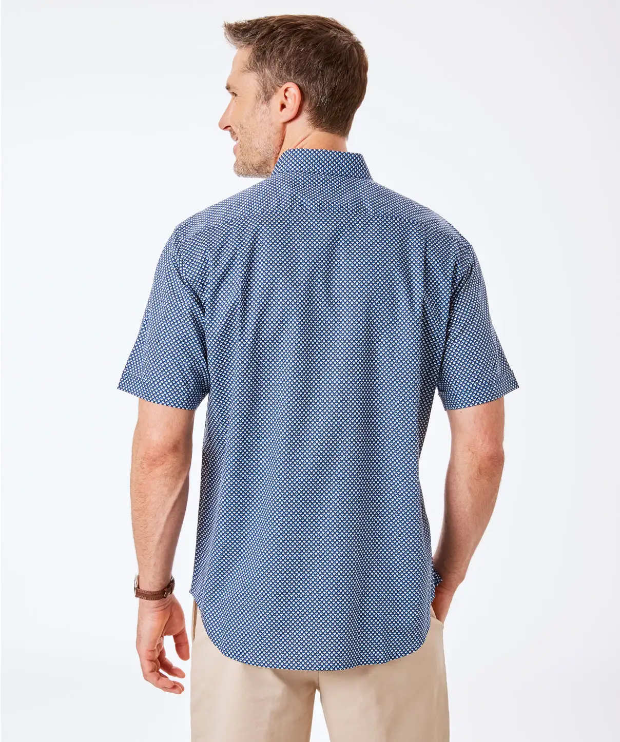 Gazman Geometric Print Short Sleeve Shirt - Navy 6 Gazman Geometric Print Short Sleeve Shirt - Navy - Image 4