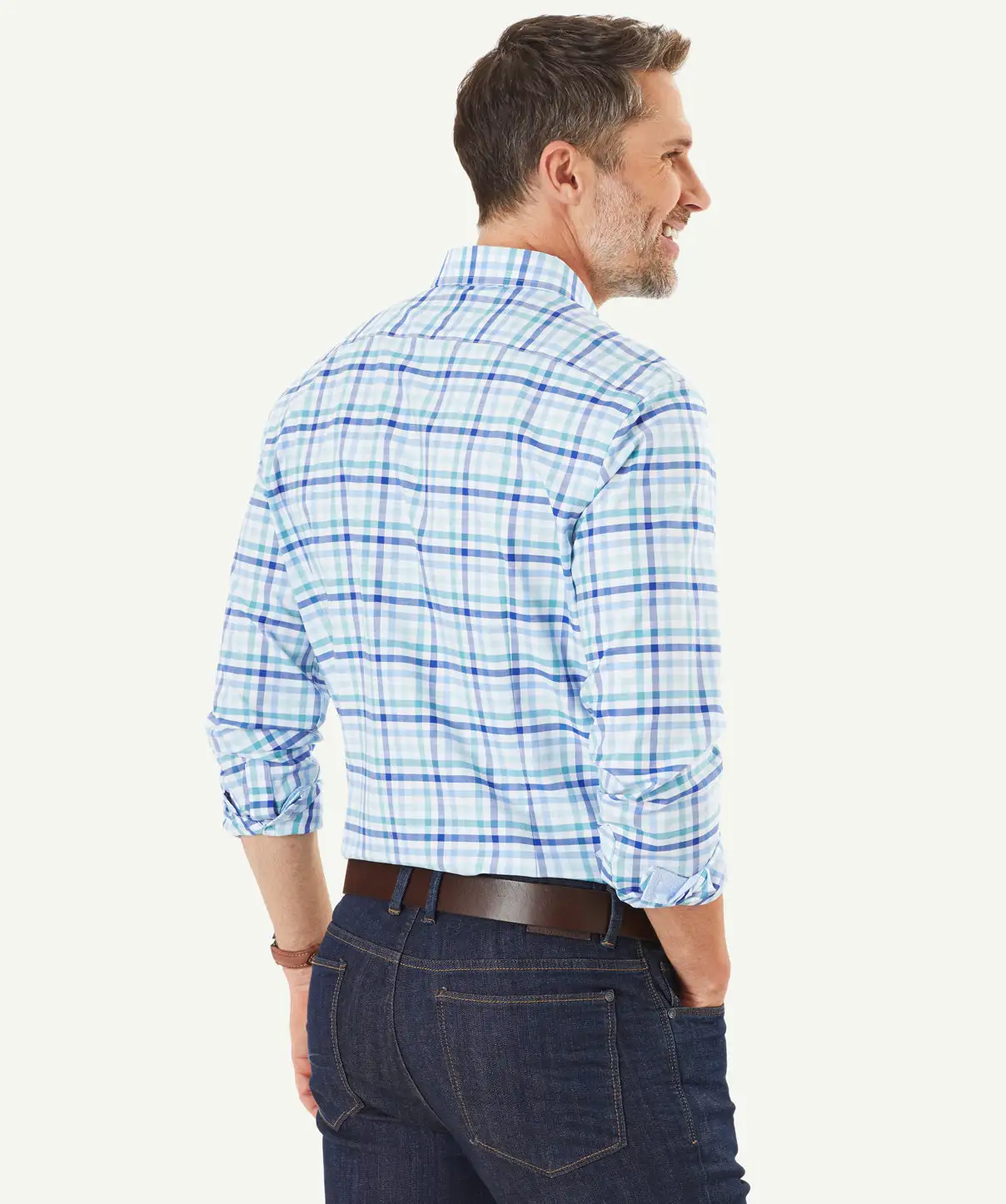 Gazman Tailored Fit Easy Care Check Shirt - Mint 6 Gazman Tailored Fit Easy Care Check Shirt - Mint - Image 4