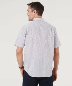 Gazman Easy Care Print Short Sleeve Shirt - White -Cheap Accessories Store 4 4ef2de0f 8eb5 4f3a a255 98567a1b4ec8