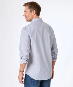 Gazman Tailored Fit Geometric Print Shirt - White