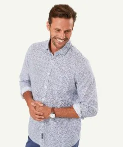 Gazman Cotton Linen Floral Printed Long Sleeve Shirt - Navy -Cheap Accessories Store 4 54ae310d df17 4291 8a30 6b1a27962cfe