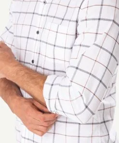 Gazman Tailored Fit Casual Check Long Sleeve Shirt - White -Cheap Accessories Store 4 6890c783 9be6 4766 b9ce dce1646b3b04