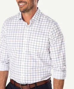 Gazman Easy Care Twill Check Long Sleeve Shirt - White -Cheap Accessories Store 4 7340f561 15ab 4f0d 8aa9 fd4a194d85c2