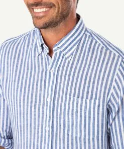 Gazman Linen Bengal Stripe Long Sleeve Shirt - Surf 10 Gazman Linen Bengal Stripe Long Sleeve Shirt - Surf -Cheap Accessories Store 4 7615bcd9 0e3a 4e3b b060 95ef0068b35d