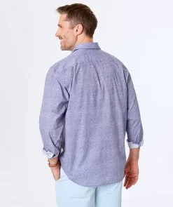 Gazman Casual Leaf Print Shirt - Blue -Cheap Accessories Store 4 7cf042e6 82fd 40c3 8696 5366e722344c