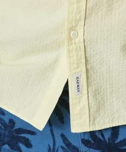 Gazman Casual Textured Linen Blend Plain Shirt - Yellow -Cheap Accessories Store 4 86161cbe 3903 4bd1 ba97 684e6a7ad224