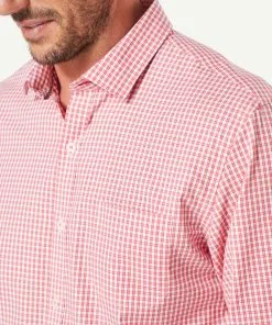 Gazman Tailored Easy Care Check Long Sleeve Shirt - RED -Cheap Accessories Store 4 8cb90ba7 59eb 4cb0 9060 d2c3e709b80a