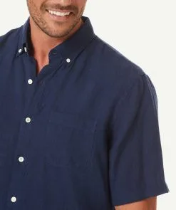 Gazman Linen Plain Short Sleeve Shirt - Navy -Cheap Accessories Store 4 8eb77750 5752 46f8 a6bd 2a1a0738f95c